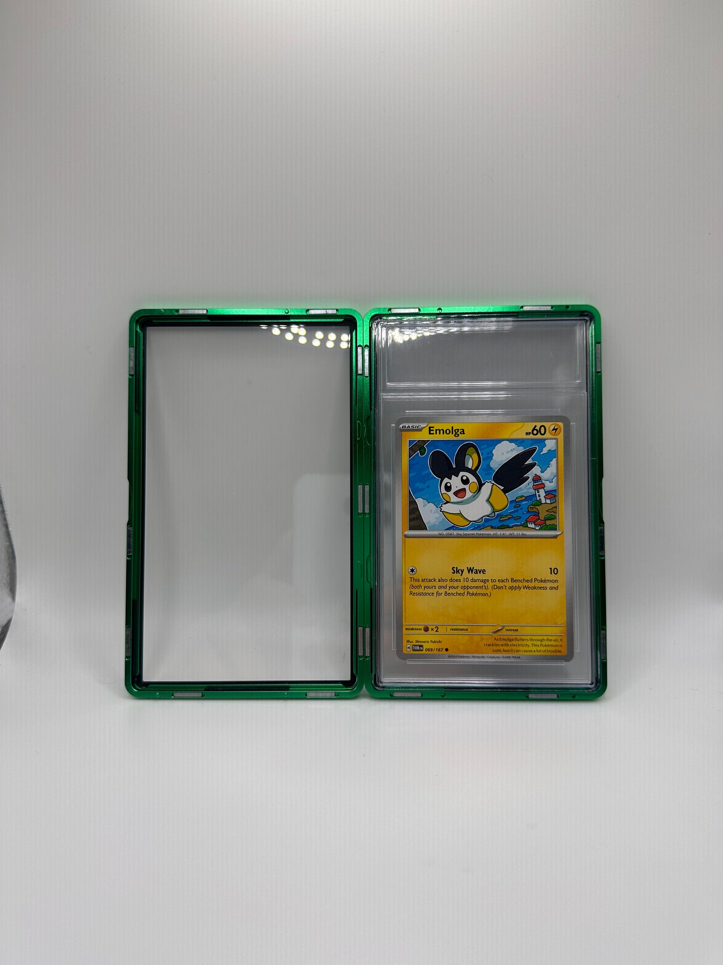 Green PSA CGC Magnetic Metal Case for Graded Sport Pokemon TCG Card