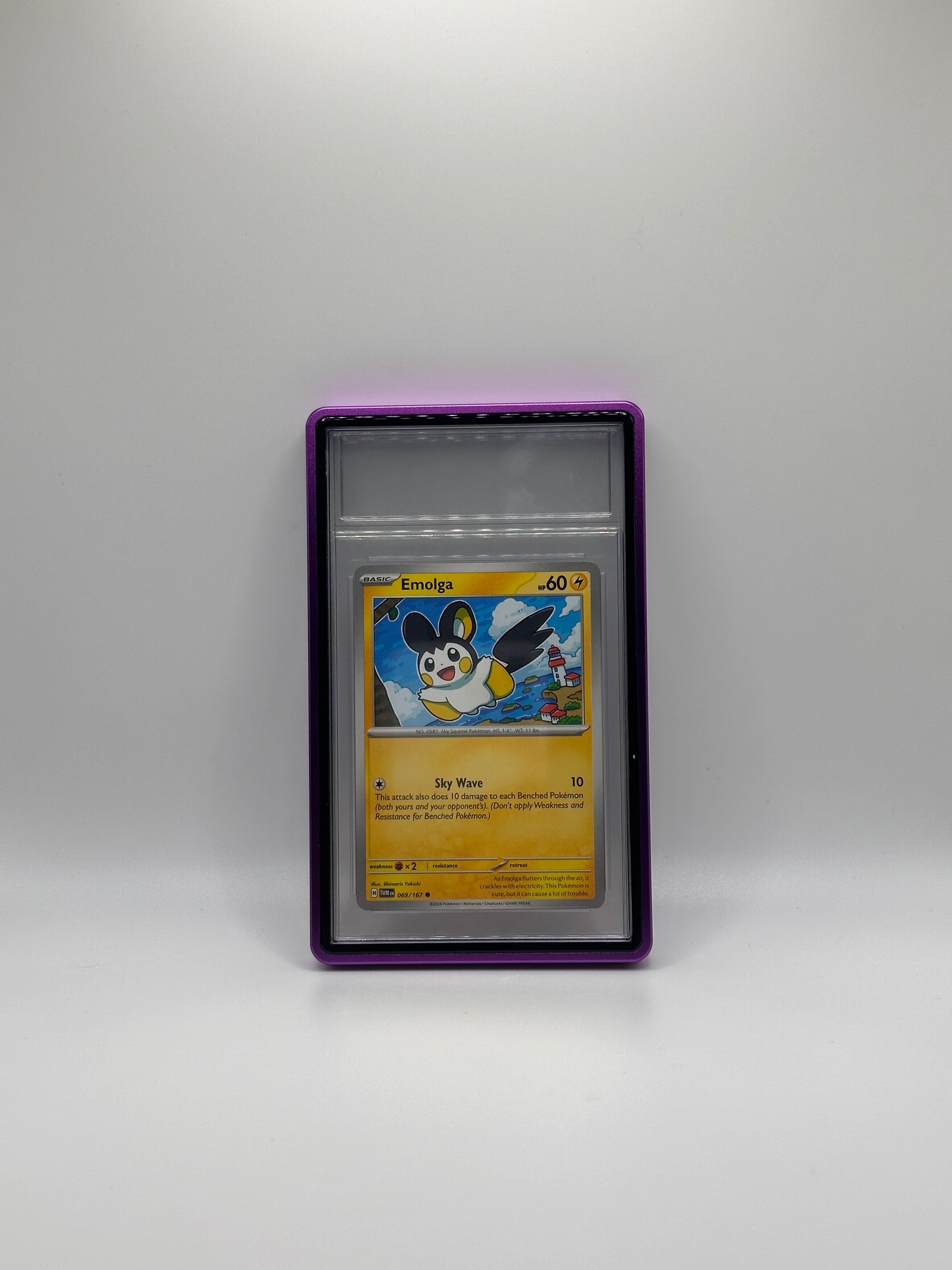 Estuche metálico magnético PSA CGC morado para cartas de TCG de Pokémon de nivel deportivo