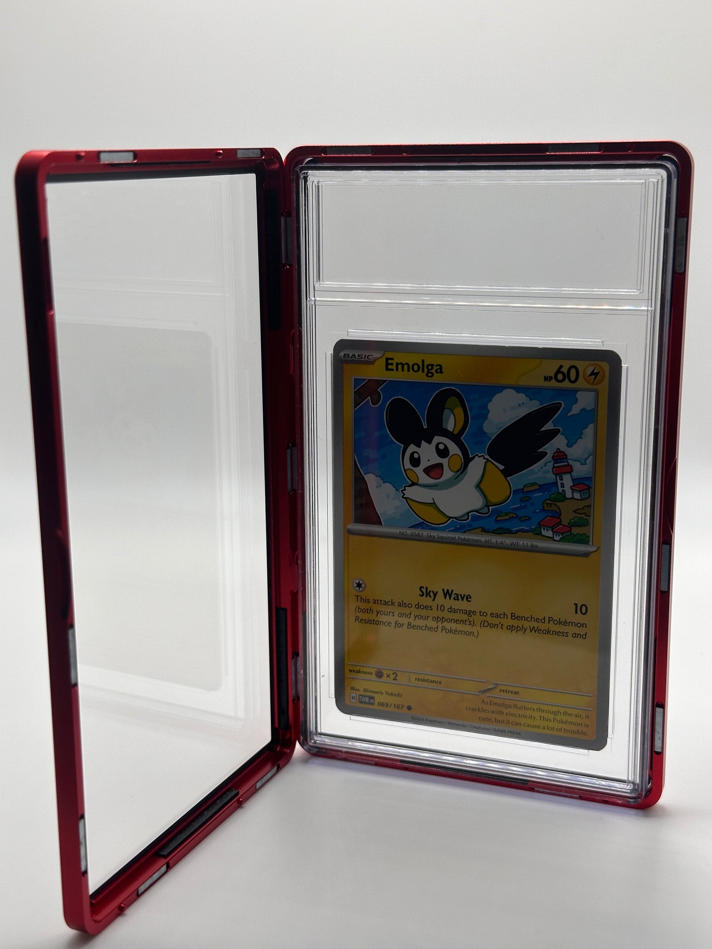 Red PSA CGC Magnetic Metal Case for Graded Sport Pokemon TCG Card