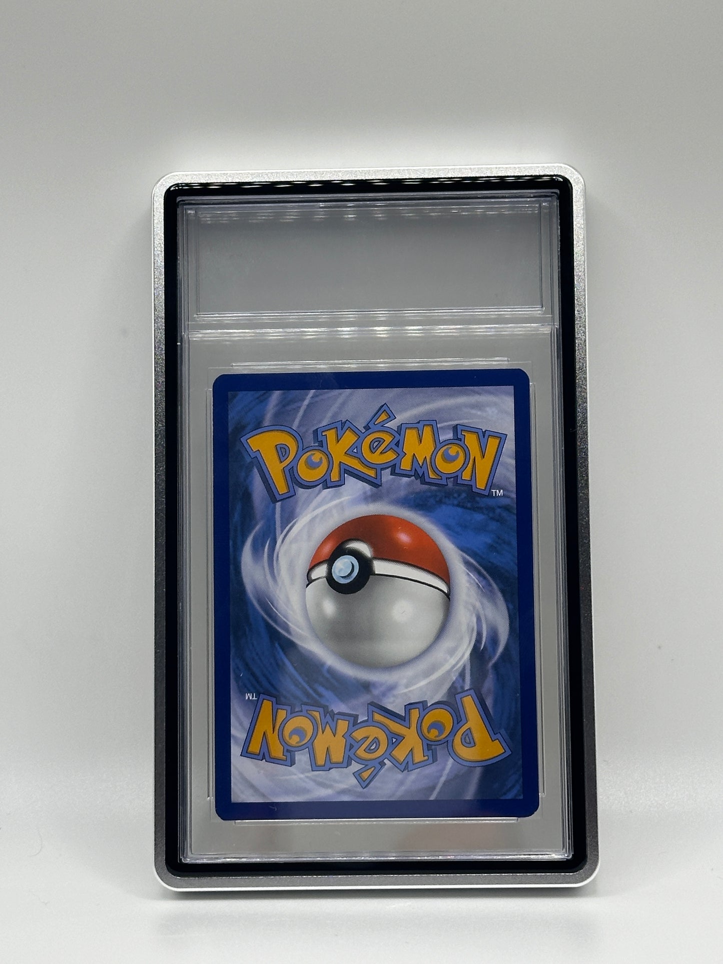 Estuche magnético de metal plateado CGC para cartas de TCG de Pokémon de nivel deportivo