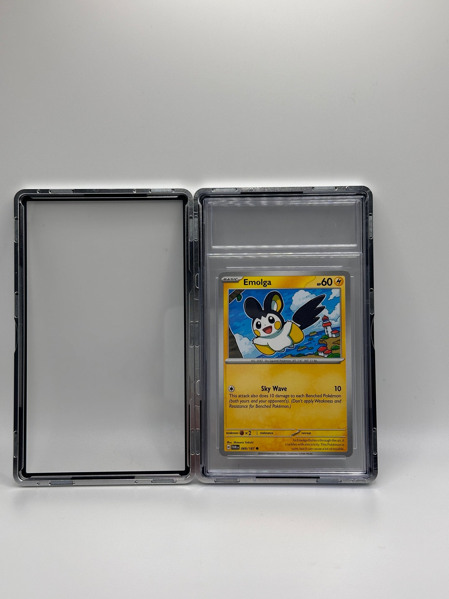 Estuche magnético de metal plateado CGC para cartas de TCG de Pokémon de nivel deportivo