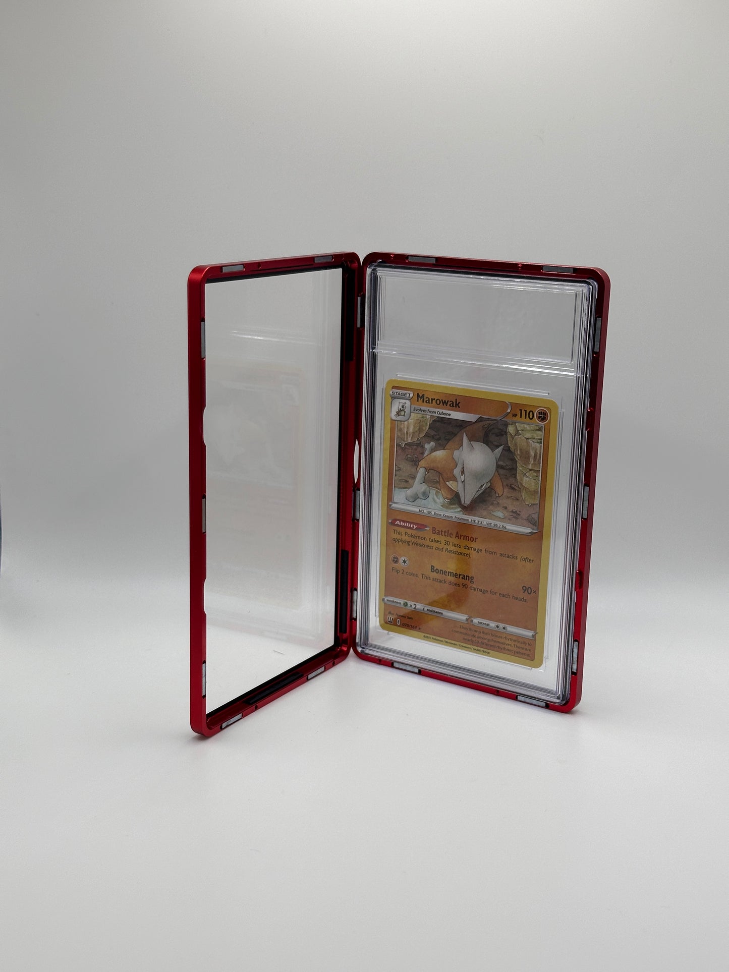 Red PSA CGC Magnetic Metal Case for Graded Sport Pokemon TCG Card