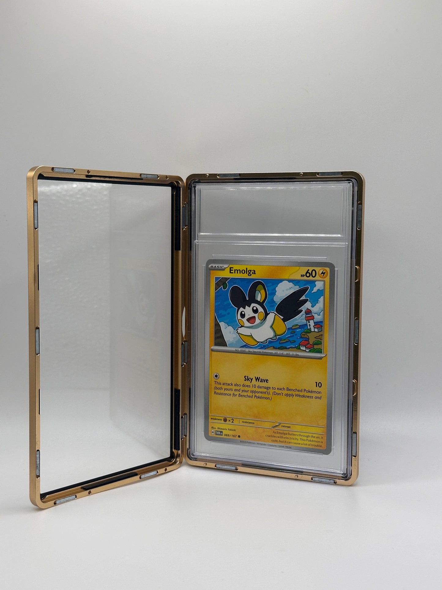 Goldenes magnetisches CGC-Metallgehäuse für Graded Sport Pokemon TCG-Karte