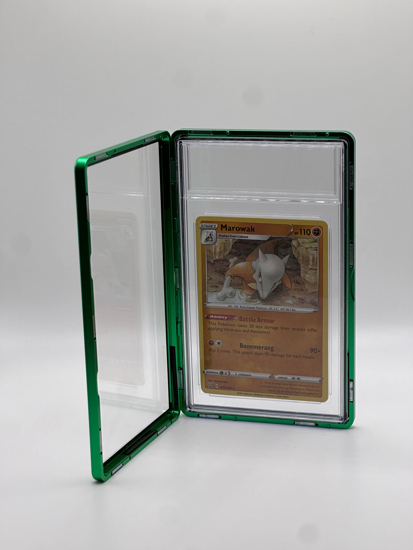 Estuche magnético de metal PSA CGC verde para cartas de TCG de Pokémon de nivel deportivo