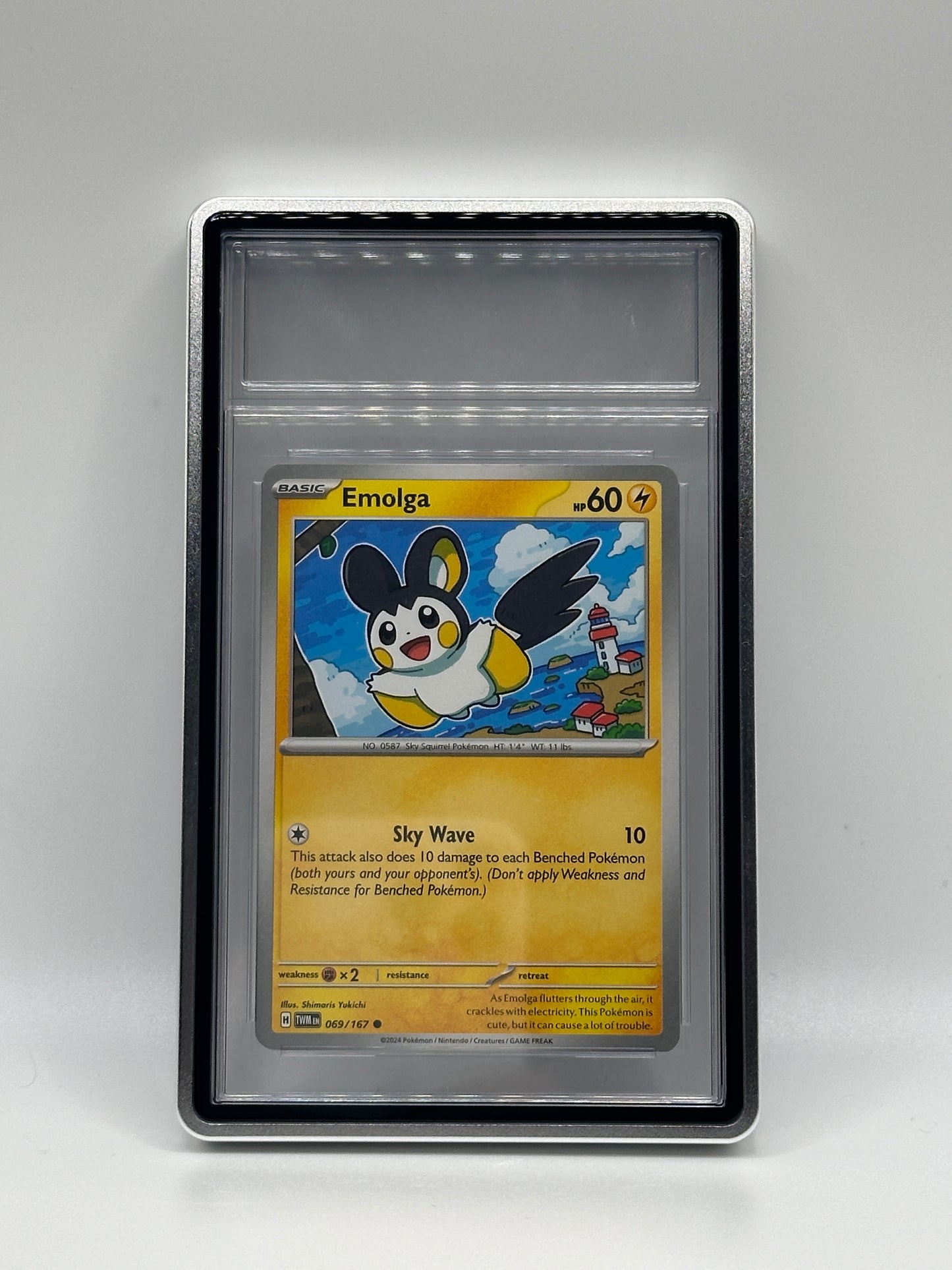 Estuche magnético de metal plateado CGC para cartas de TCG de Pokémon de nivel deportivo