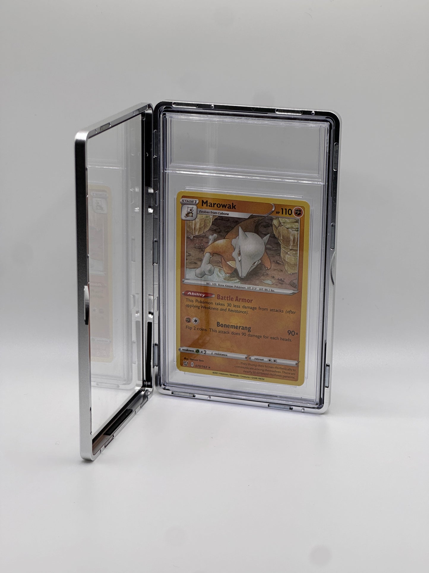 Estuche magnético de metal plateado CGC para cartas de TCG de Pokémon de nivel deportivo