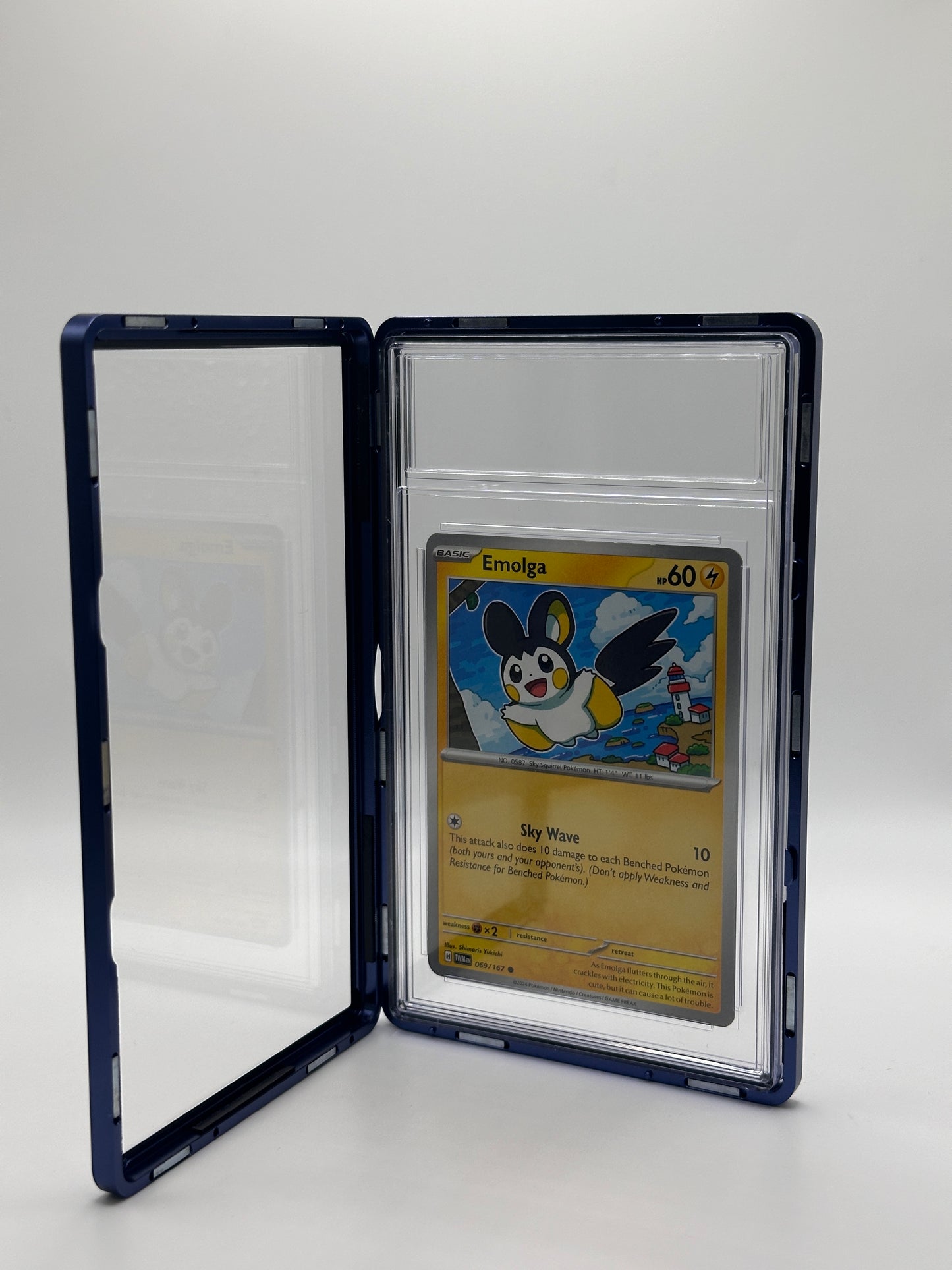 Blue PSA CGC Magnetic Metal Case for Graded Sport Pokemon TCG Card