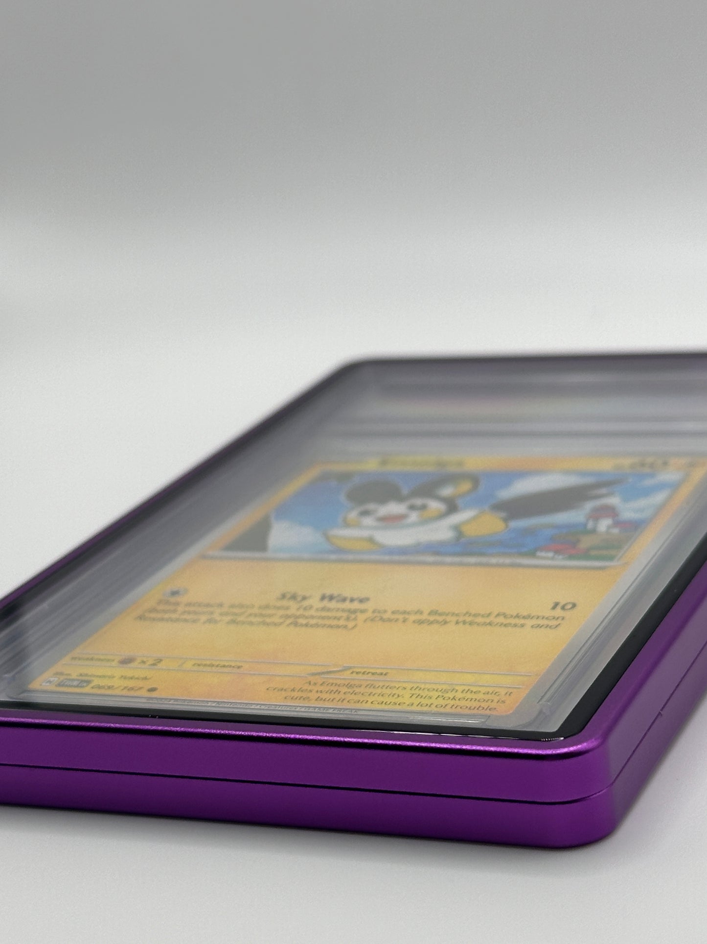 Estuche metálico magnético PSA CGC morado para cartas de TCG de Pokémon de nivel deportivo